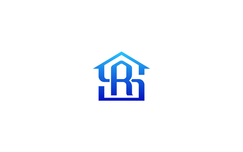 SR Letter House Logo Design Logo Template