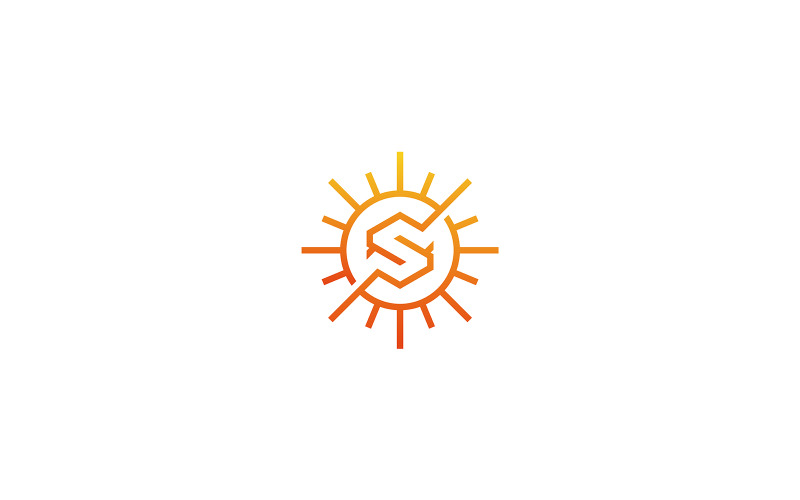 Sun in Farm Logo Vector Sun Illustration Logo Template