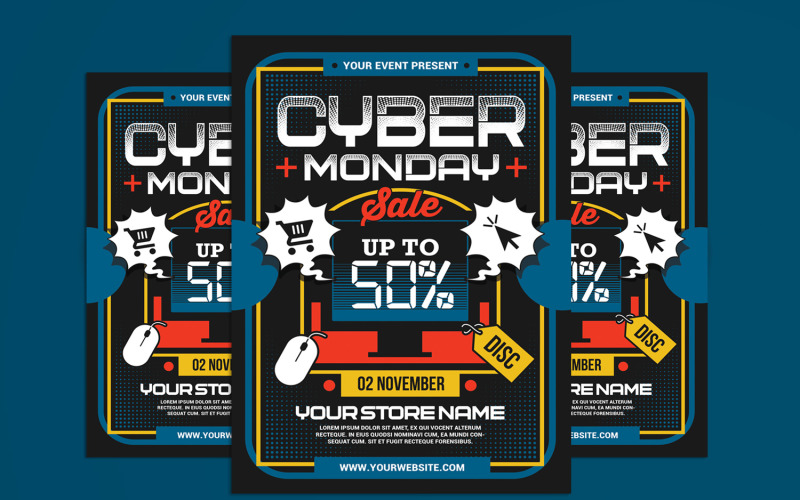 Cyber Monday Sale Flyer Template Corporate Identity