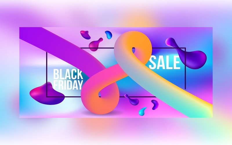 Fluid Black Friday Sale Banner For Limited Time Offer Background Design Template Product Mockup