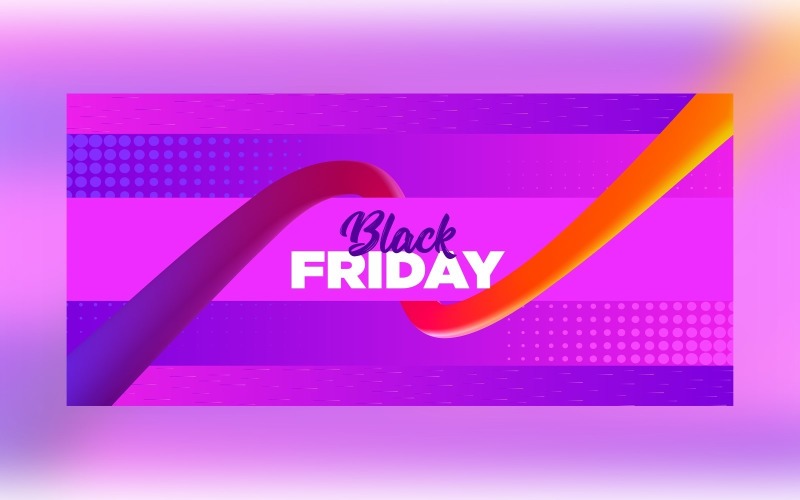 Fluid Black Friday Sale Banner On Yellow And Purple Color Background Design Product Mockup