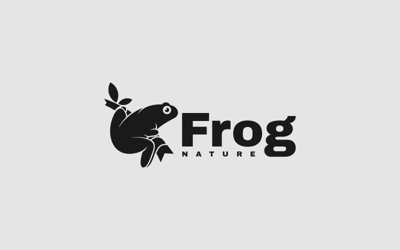 Frog Silhouette Logo Style Logo Template
