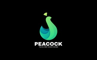 Peacock Gradient Color Logo Style