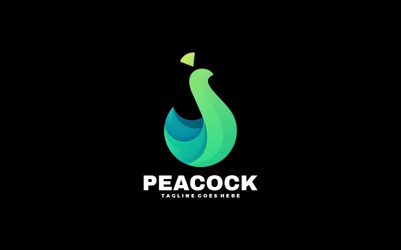 Peacock Gradient Color Logo Style Logo Template
