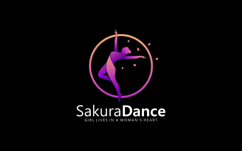 Sakura Dance Gradient Logo Logo Template
