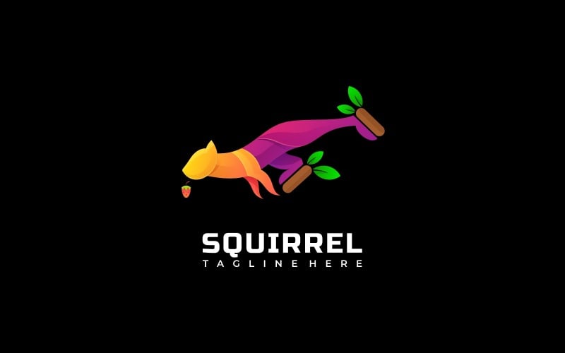 Squirrel Jump Gradient Logo Style Logo Template
