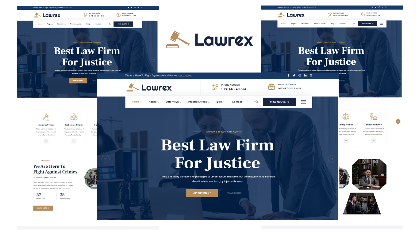 Lawrex - Lawyers & Attorney HTML5 Template
