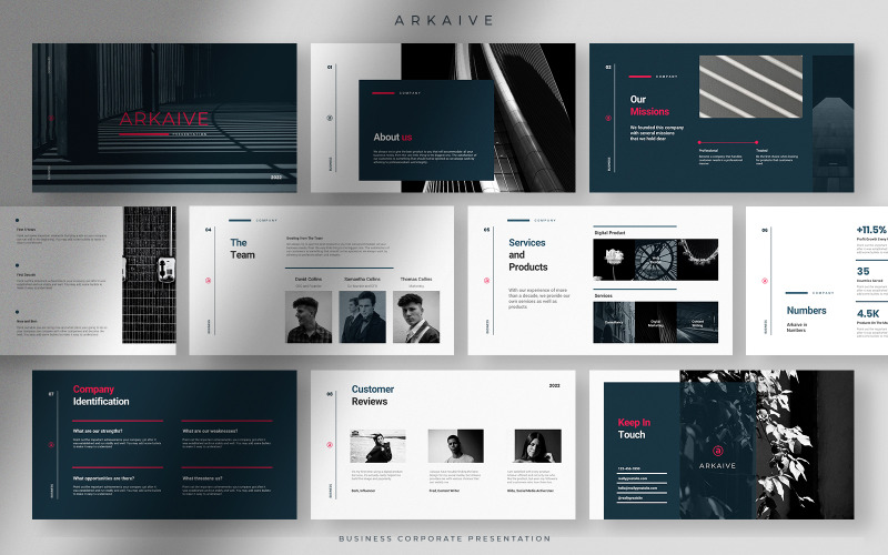 Arkaive - Modern Professional Business Corporate Presentation PowerPoint Template