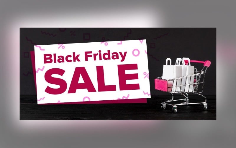 Black Friday Sale Banner For Limited Time Offer Design background Product Mockup