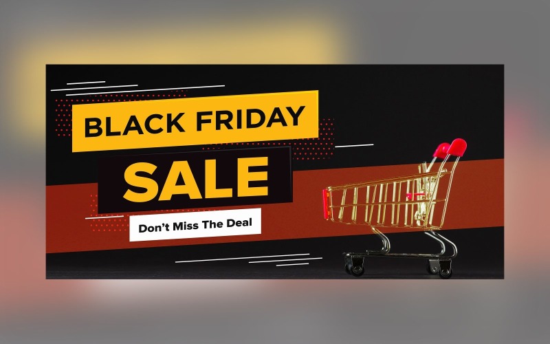 Black Friday Sale Banner On Black And chocolate Color Background Design Template Product Mockup