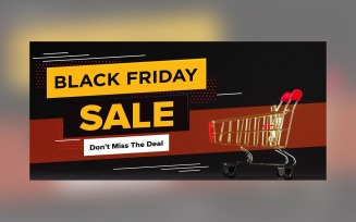 Black Friday Sale Banner On Black And chocolate Color Background Design Template