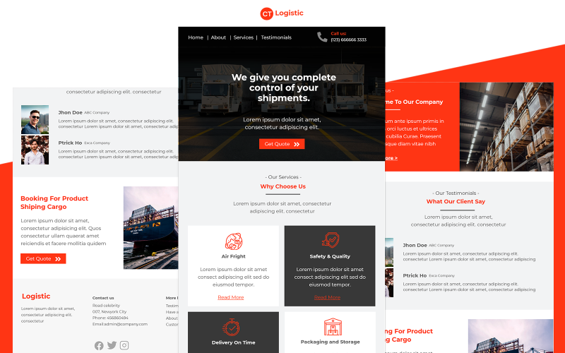 Logistic – Multipurpose Logistic Delivery Email Template Responsive Newsletter Template