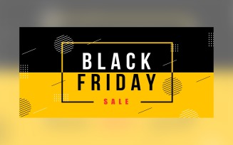 Black Friday Sale Banner On Black and yellow color Background Design Template