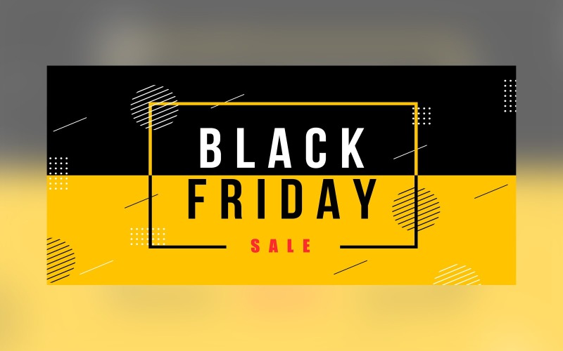 Black Friday Sale Banner On Black and yellow color Background Design Template Product Mockup