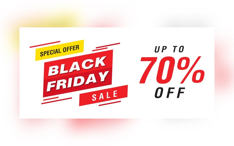 Black Friday Sale Banner Special Offer with 70% Off On Whit Color Background Design Product Mockup
