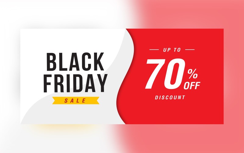 Black Friday Sale Banner with 50% Off On Matte Black and Grey Color Background Design Template Product Mockup