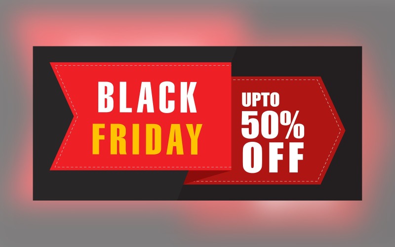 Black Friday Sale Banner with 70% Off On Whit Background Design Product Mockup