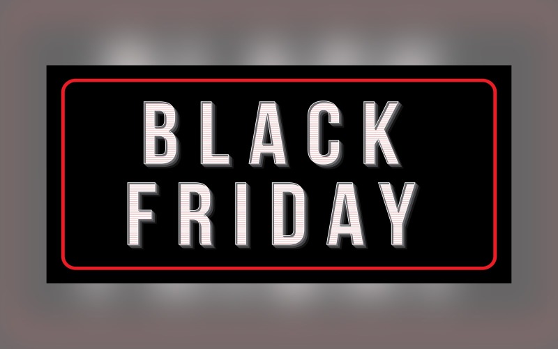 Black Friday Sale Banner with 70% Off On Whit Color Background Design Template Product Mockup