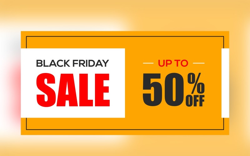 Black Friday Sales Banner 50% discount with Abstract Background Template Product Mockup