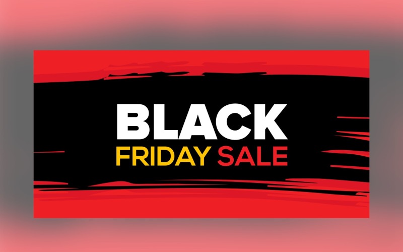Black Friday Sales banner Black and Red Color Background Template Product Mockup