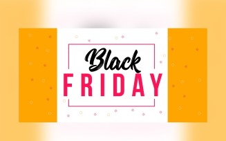 Black Friday Sales Banner White and Orange Color Background Template