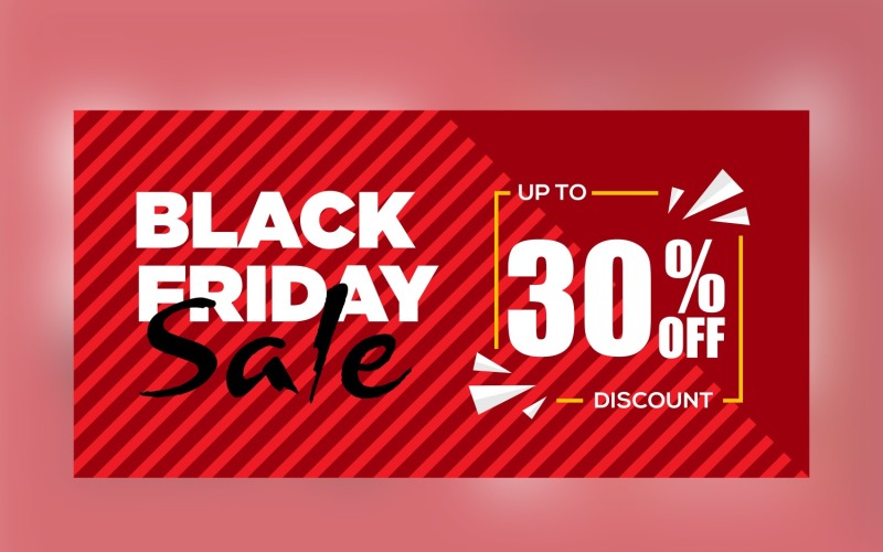 Black Friday Sales Banner with 30% Off Abstract Background Design Product Mockup