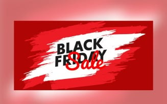 Black Friday Sales Banner with Red color Background Template