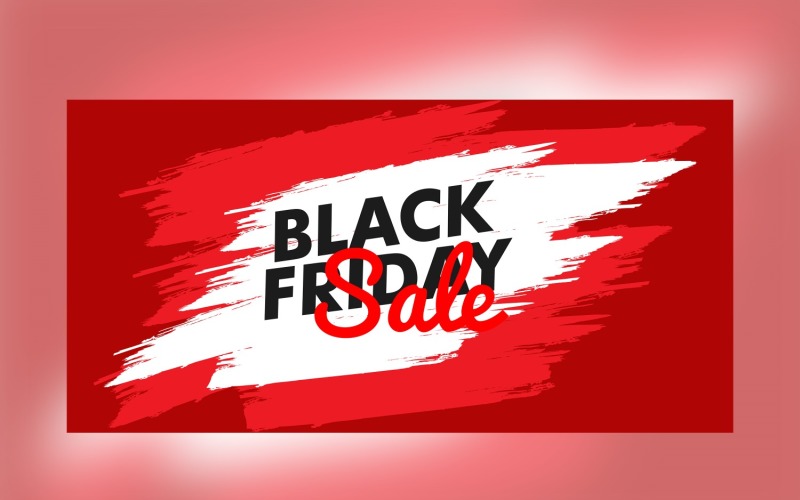 Black Friday Sales Banner with Red color Background Template Product Mockup