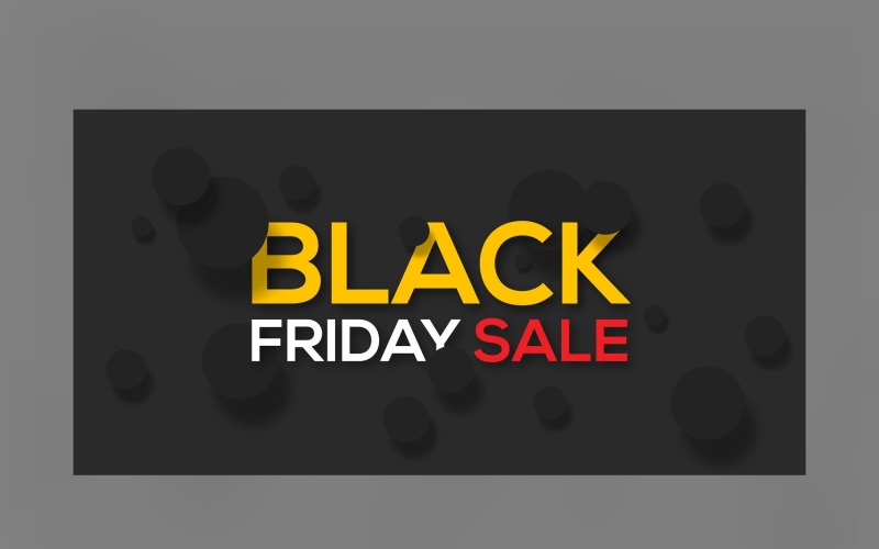 Black Friday Sales Banner with the Black Color Background Design Template Product Mockup