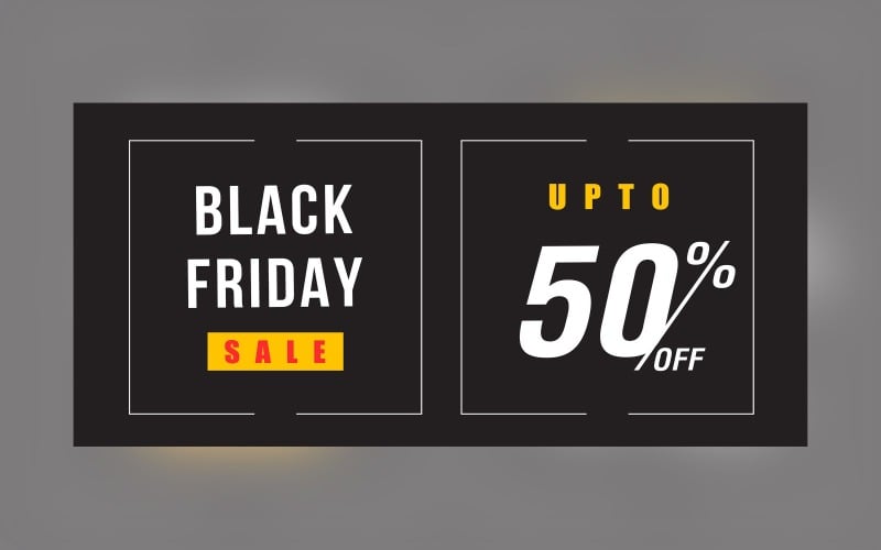 Creative For Black Friday Sale Banner With 50 % Background Design Template Product Mockup