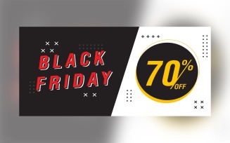 Creative For Black Friday Sale Banner With 70 % Off Background Design Template