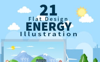 21 Ecological Sustainable Energy Supply Illustration