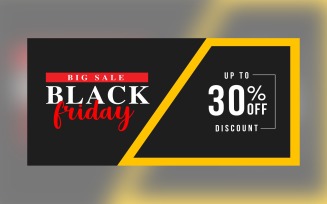 Professional Black Friday Big Sale Banner With 30% Off Design Template