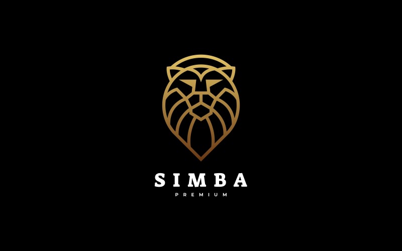 Simba Line Luxury Logo Template