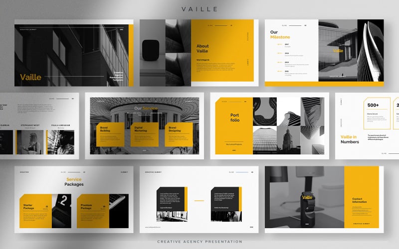 Vaille - Professional Creative Agency Presentation PowerPoint Template