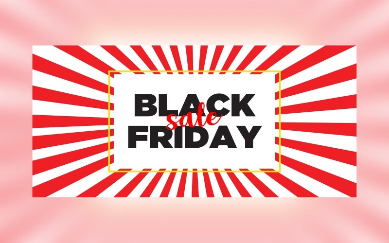 Black Friday Sale Banner On Grey And Whit And Red Color Background Design Product Mockup
