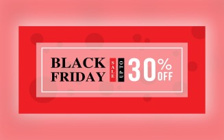 Black Friday Sale Banner On Red And Pink Color Background Design Template