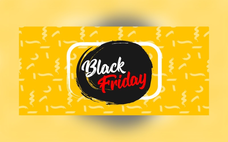 Black Friday Sale Banner On Yellow Color Background Design Template Product Mockup