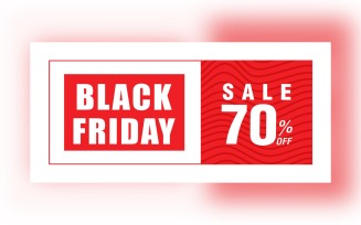 Black Friday Sale Banner Special Offer with 70% Off On Whit And Red Color Background Design