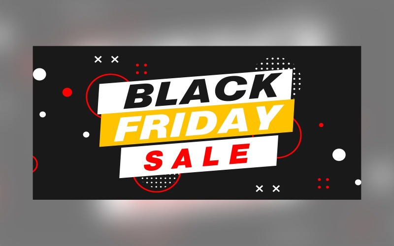 Creative For Black Friday Sale Banner On Black Color Abstract Background on Geometric Shape Design Product Mockup
