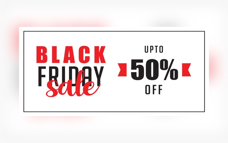 Creative For Black Friday Sale Banner With 50% On Whit Color Background Design Template Product Mockup