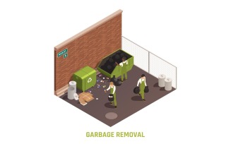 Garbage Recycling Isometric Vector Illustration Concept