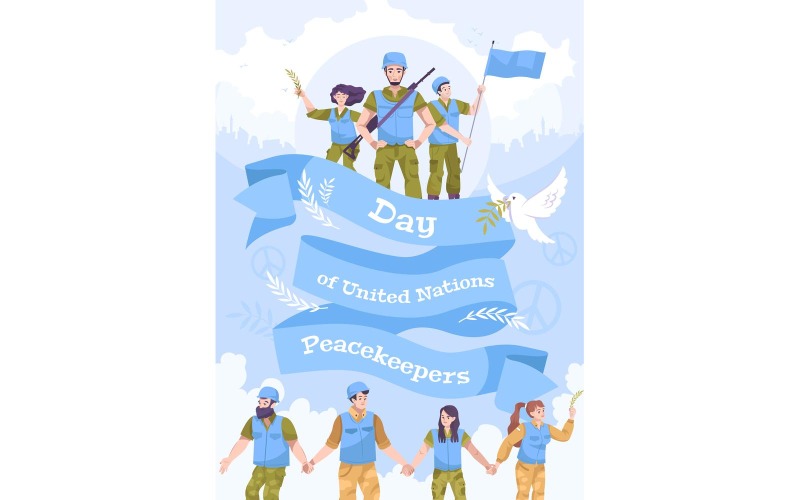 United Nations Peacekeepers Day Vector Illustration Concept