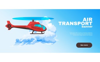 Air Transport Horizontal Banner Vector Illustration Concept