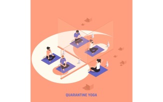 Gym Workout Fitness Isometric 3 Vector Illustration Concept