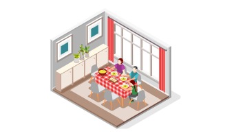 International Day Of Families Isometric Composition 2 Vector Illustration Concept