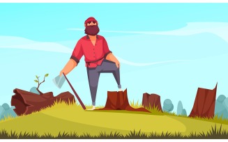 Lumberjack Vector Illustration Concept