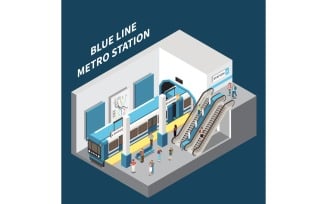 Subway Underground Metro Isometric 6 Vector Illustration Concept