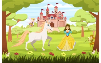 Fairy Tale Characters Cartoon 4 Vector Illustration Concept