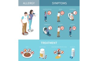 Allergy Isometric 5 Vector Illustration Concept